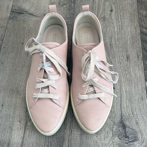 Ecco Gillian Leather Lace Up Sneakers Rose Dust Pink Size 9
